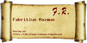 Fabritius Razmus névjegykártya